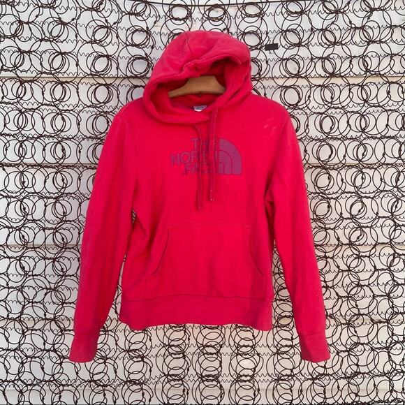 The North Face pink with purple half dome Logo sweatshirt hoodie - Picture 1 of 5